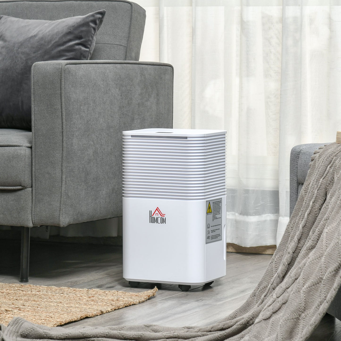 HOMCOM 10L/Day Compact Portable Quiet Dehumidifier for Home and Laundry, Electric Moisture Control with 3 Adjustable Modes - ALL4U RETAILER LTD