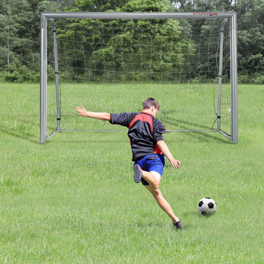 SPORTNOW 8ft x 5ft Football Goal, Football Net for Garden with Ground Stakes, Quick and Simple Set Up - ALL4U RETAILER LTD