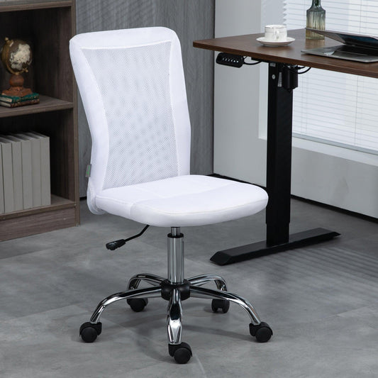 Vinsetto White Mesh Computer Office Chair, Adjustable Height Swivel Wheels - ALL4U RETAILER LTD