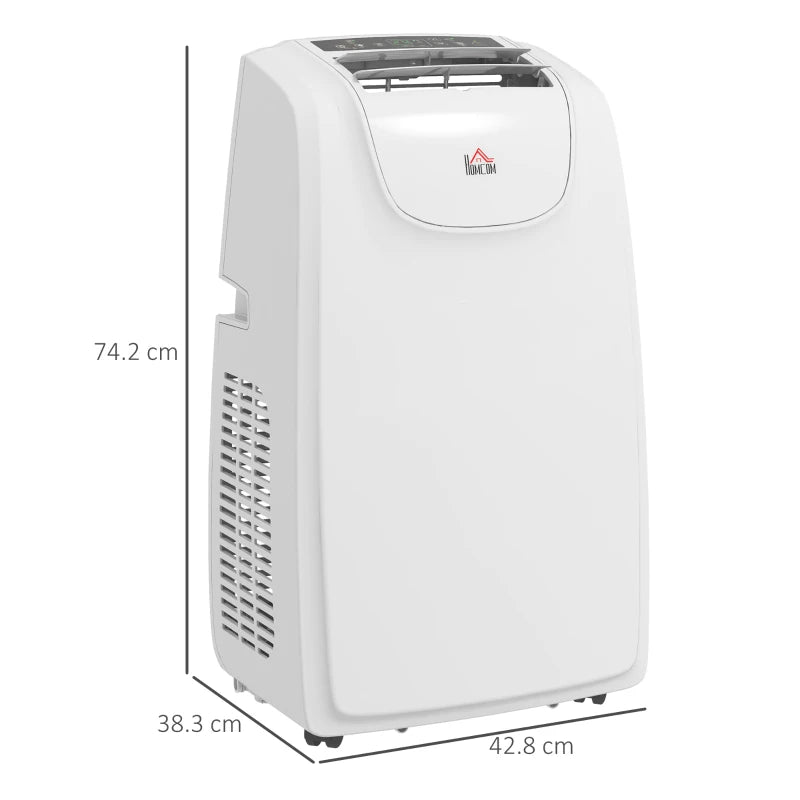 HOMCOM 12,000 BTU Mobile Air Conditioner: Dehumidifier, Quiet Mode, 24H Timer, Wheels, Child Lock - Ideal for Rooms up to 28m² - ALL4U RETAILER LTD