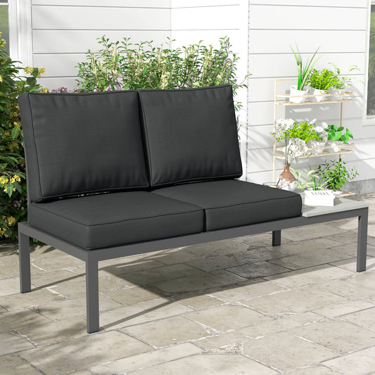 Outsunny Charcoal Grey 3-Piece Replacement Cushion Set for Patio Chairs - Comfortable Indoor Outdoor Cushions - ALL4U RETAILER LTD