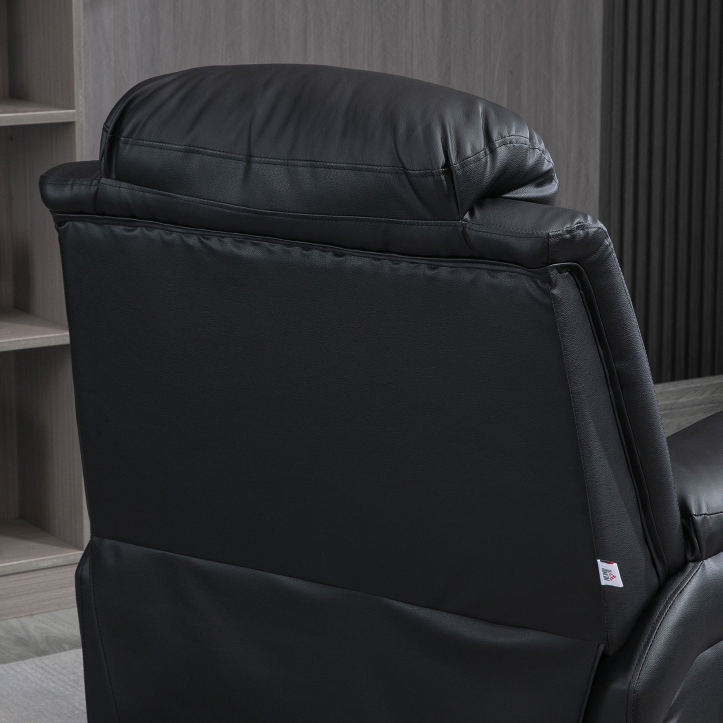 HOMCOM Power Lift Chair Recliner for Elderly Electric Recliner Overstuffed Faux Leather with Remote and Side Pockets