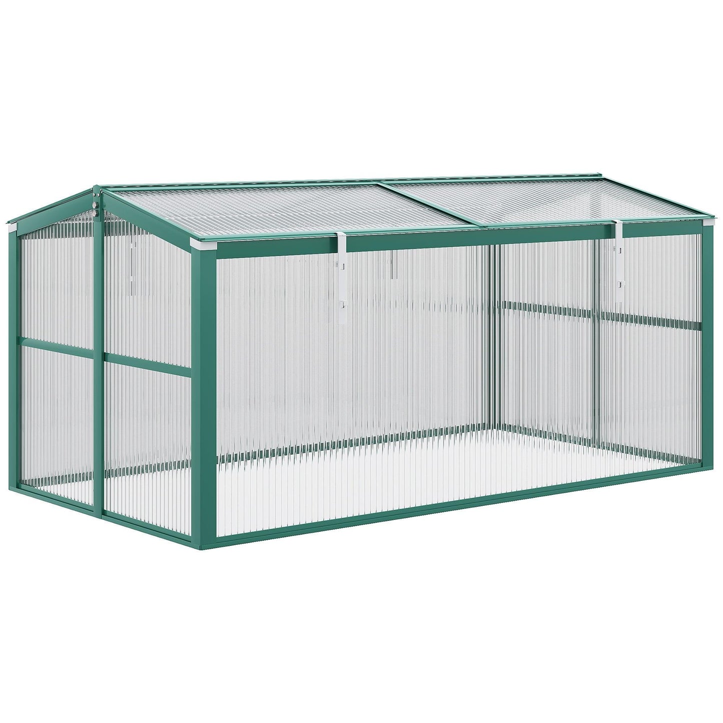 Outsunny Aluminium Cold Frame Greenhouse Planter with Openable Top 130x70x61cm - ALL4U RETAILER LTD