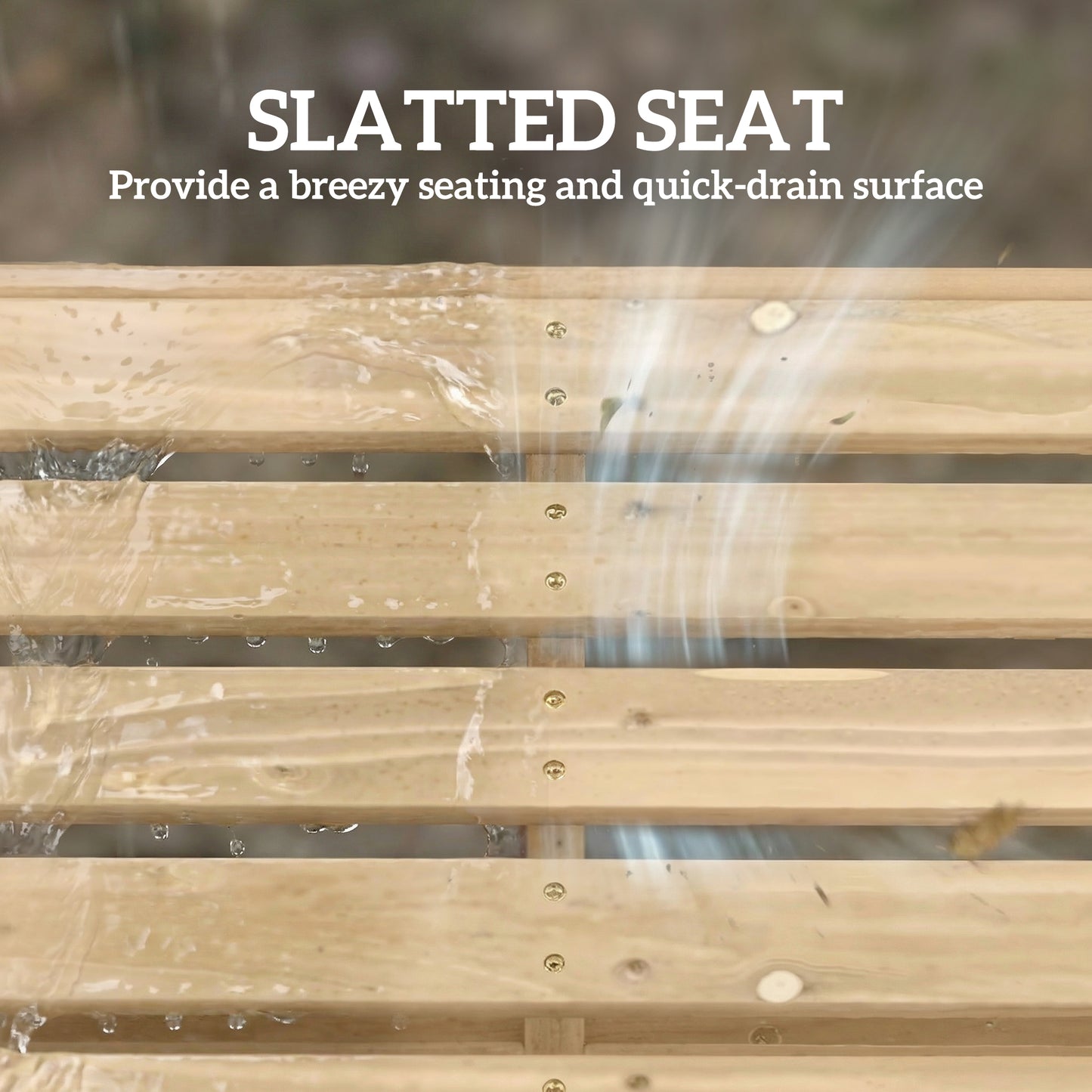 Outsunny Wooden Outdoor Bench 2 Seater Garden Bench Backless Patio With Slatted Curved Seat Natural Wood Finish