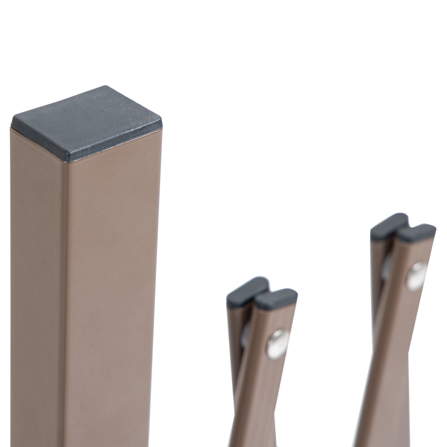 Outsunny Set Of 2 Expanding Garden Fence Aluminium Freestanding Foldable Picket Fence 300 Cm By 103.5 Cm Dark Brown