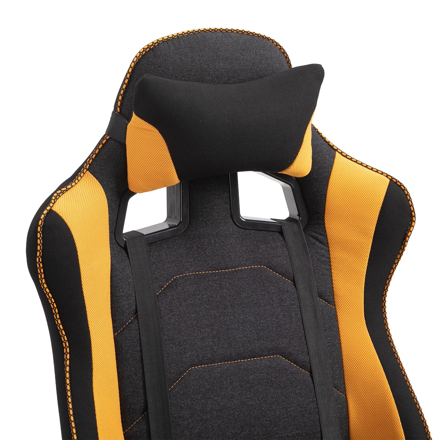 Vinsetto Ergonomic Racing Gaming Chair with Yellow Accents - 360° Swivel, Adjustable Height, Neck & Back Support - ALL4U RETAILER LTD