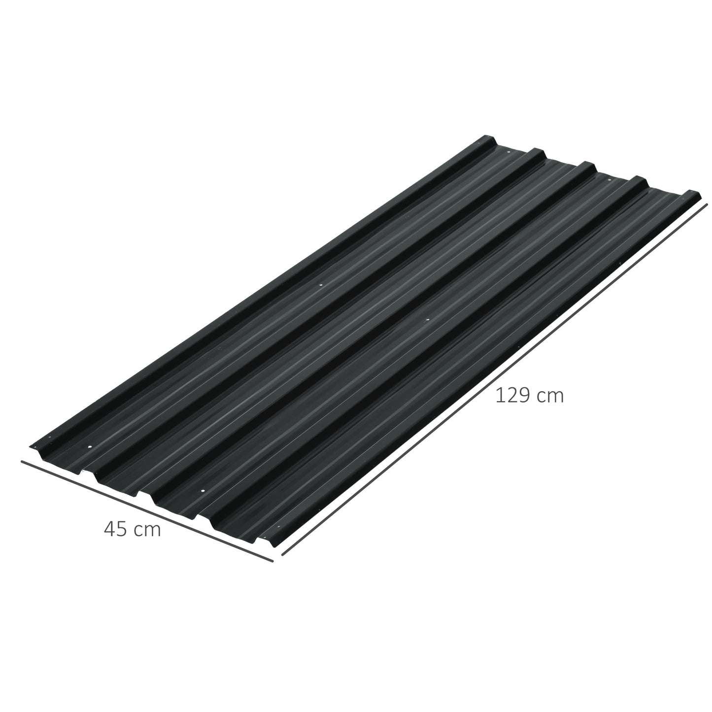 Outsunny Galvanised Corrugated Roofing Sheets Pack of 24 129 x 45 cm for Greenhouse Garage Carport Dark Grey