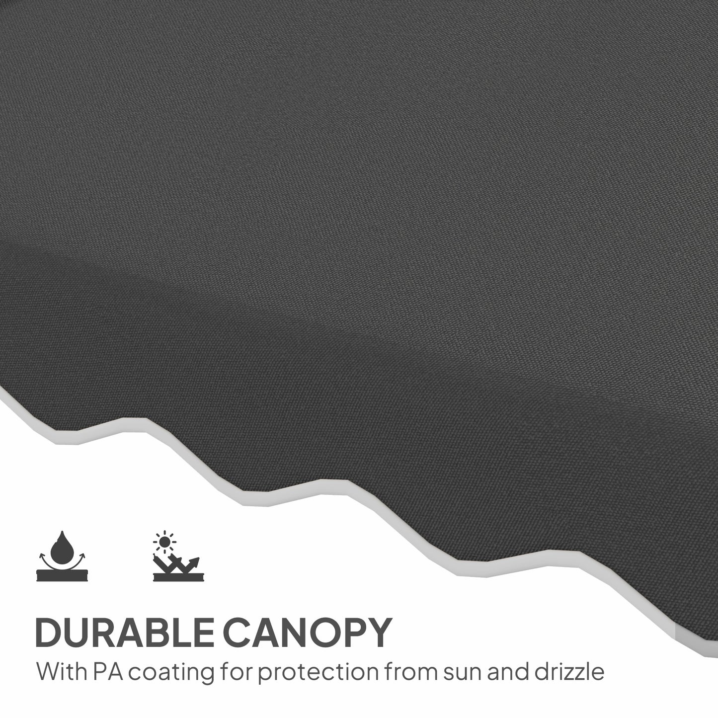 Outsunny 2.5m Cantilever Parasol with Easy Lever Square Double Top Garden Umbrella Overhanging Sun Shade Black
