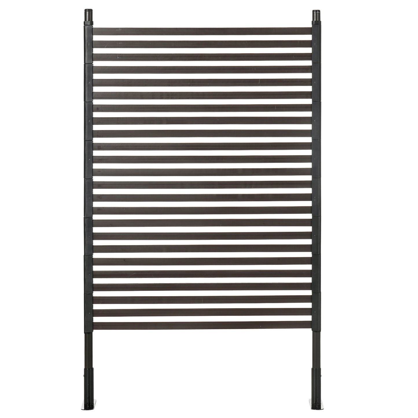 Outsunny Garden Fence Two Standing Ways For Hard And Soft Ground Decorative Outdoor Divider And Animal Barrier Brown