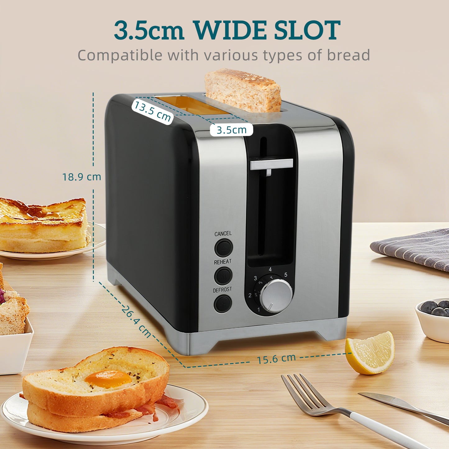 HOMCOM Retro Toaster And Kettle Set Black With 1.7L Kettle Capacity For Stylish Countertop Breakfasts