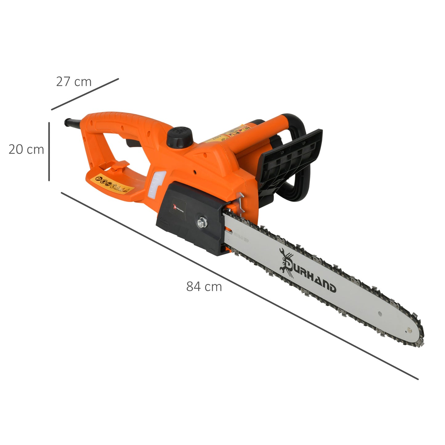 Durhand 2000W Electric Chainsaw 16 Inch Aluminium Blade Corded With Auto Lubrication And 13 Mps Chain Speed