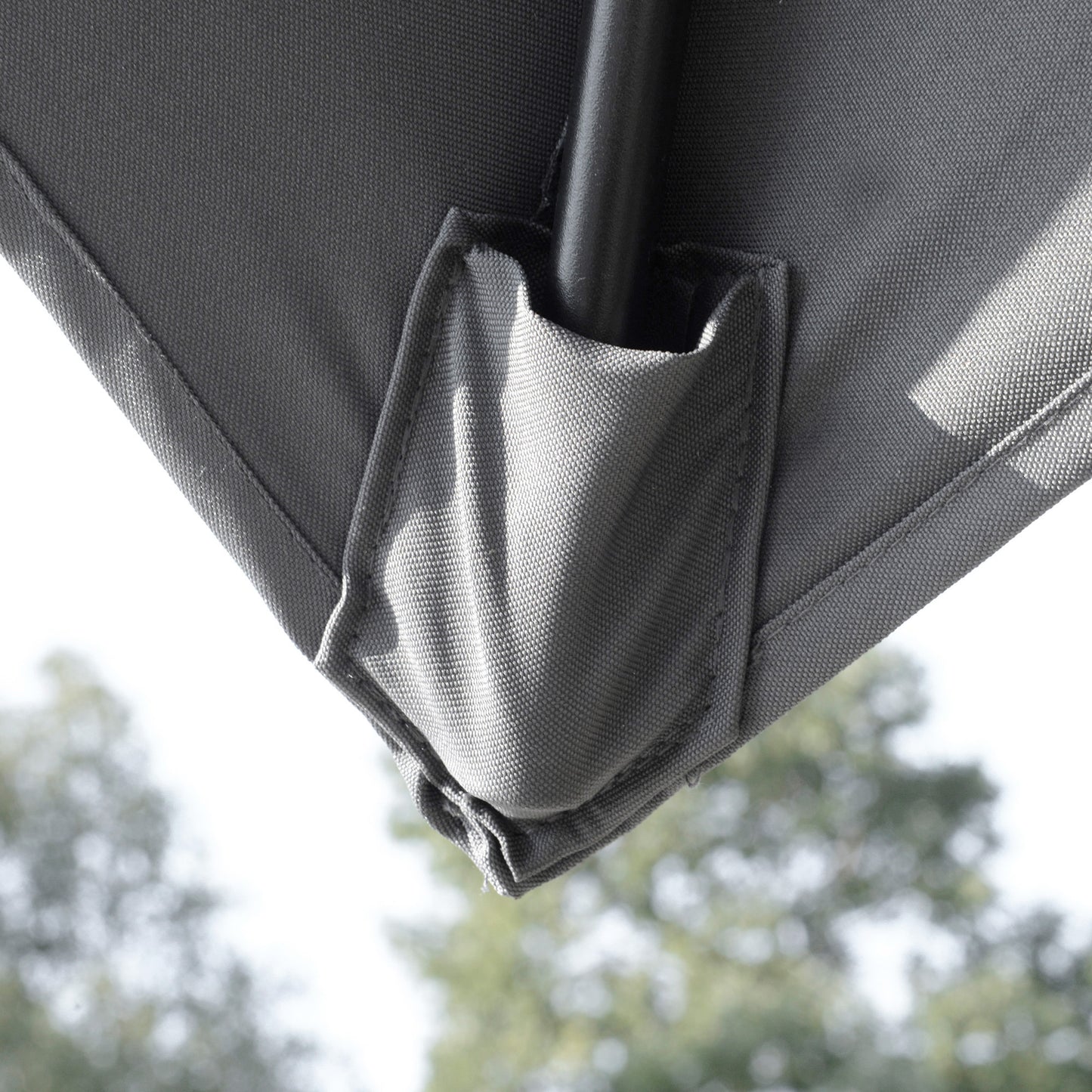 Outsunny Cantilever Parasol 3x3m Aluminum Frame Crank Tilt 360 Degree Rotation Double Top Garden Umbrella With Cover