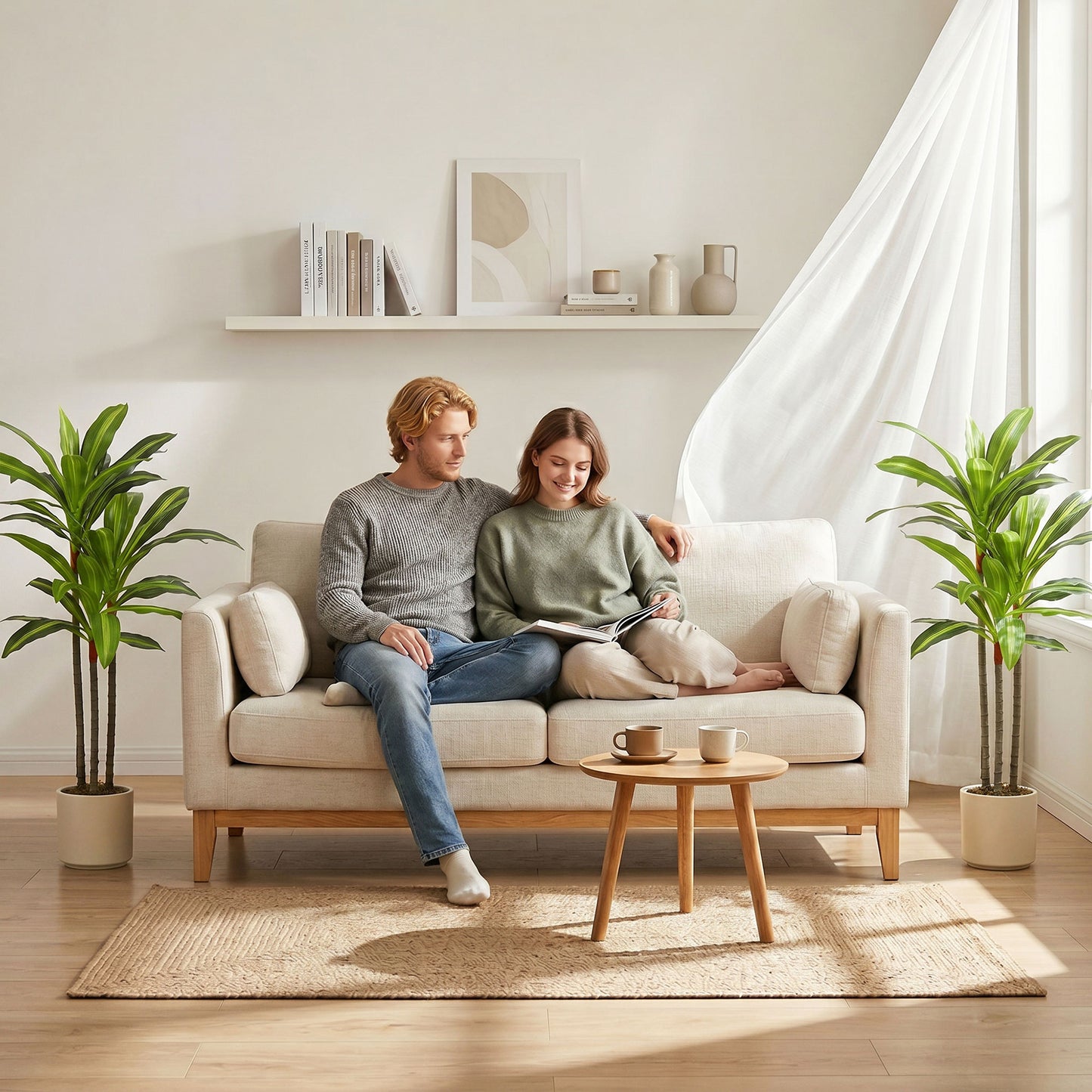 HOMCOM 90cm Lifelike Artificial Dracaena Tree With Bendable Trunks Realistic Green Leaves For Home Decor