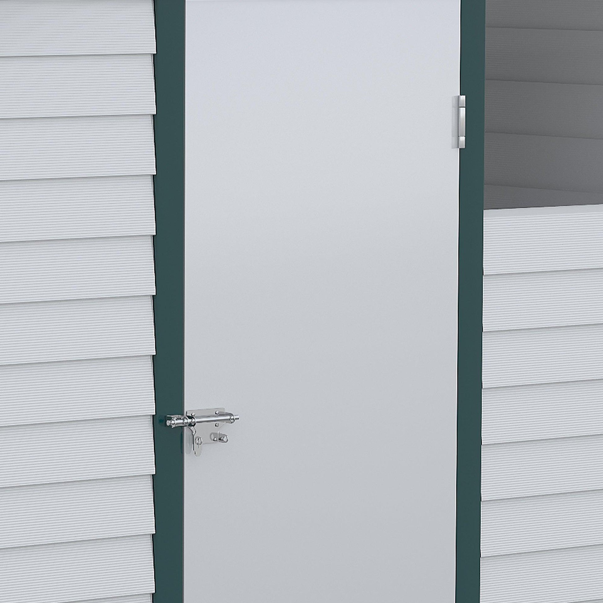 Outsunny 9x6FT Metal Garden Shed Outdoor Storage Shed w/ Sloped Roof Lockable Door Green - ALL4U RETAILER LTD