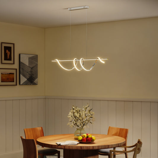 HOMCOM Pendant Light With 3 Color Temperatures In Silver Tone For Adjustable Ambience