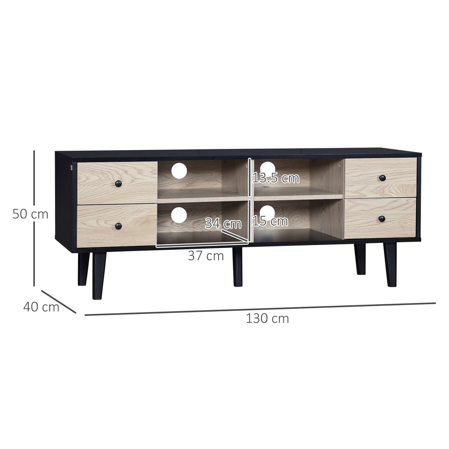 HOMCOM Modern Grey TV Stand for 60-Inch TVs with Storage Drawers and Adjustable Shelves - ALL4U RETAILER LTD