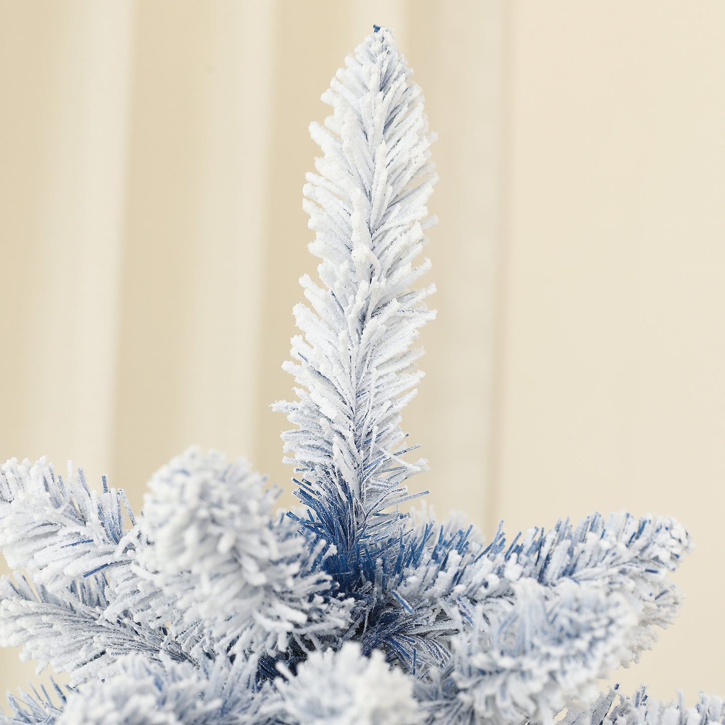 HOMCOM 5ft Snowy Blue Flocked Christmas Tree with 450 Tips and Metal Stand - ALL4U RETAILER LTD