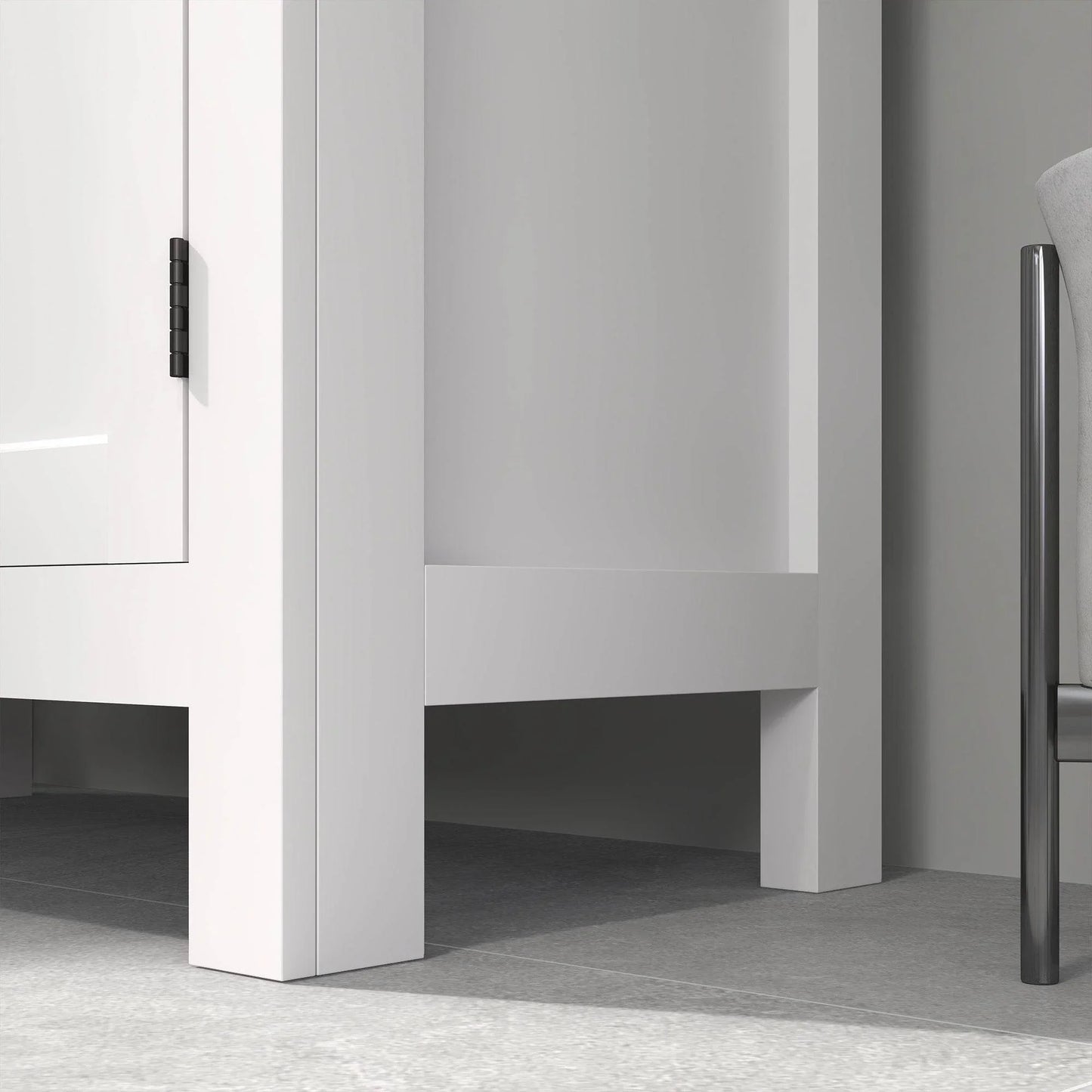 Compact White Bathroom Storage Cabinet with Adjustable Shelves - ALL4U RETAILER LTD