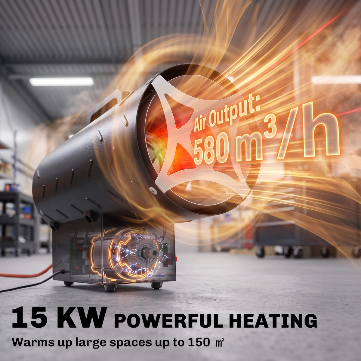 Outsunny 15kw Propane Space Heater Forced Air With Overheat Guard
