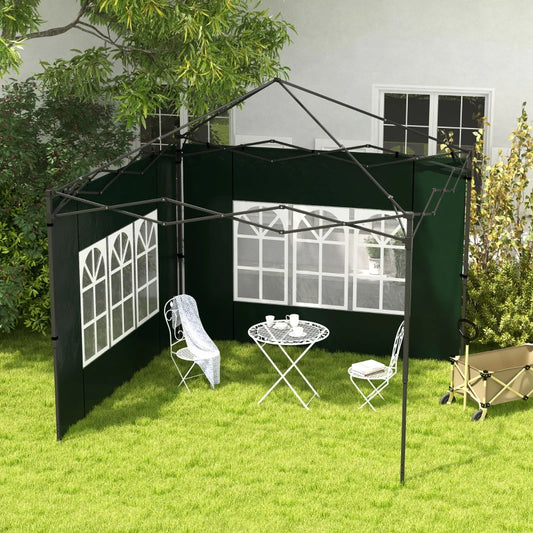 Outsunny Set of Two 3x3m Gazebo Frame Replacement Walls - Enhance Your Outdoor Space with Durable Green Canopy Accessories
