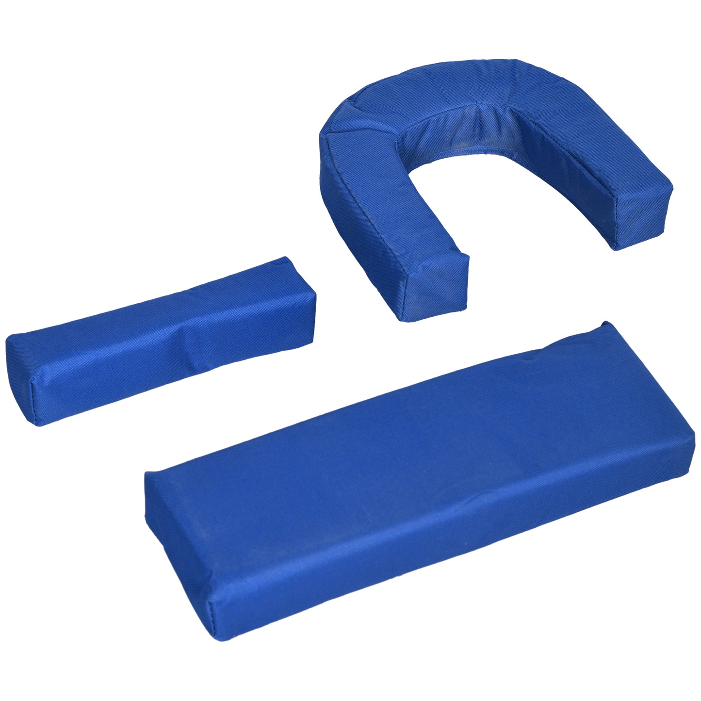 Outsunny Adjustable Outdoor Sun Lounger Set of 2 with Pillow and Reading Hole - Blue - ALL4U RETAILER LTD