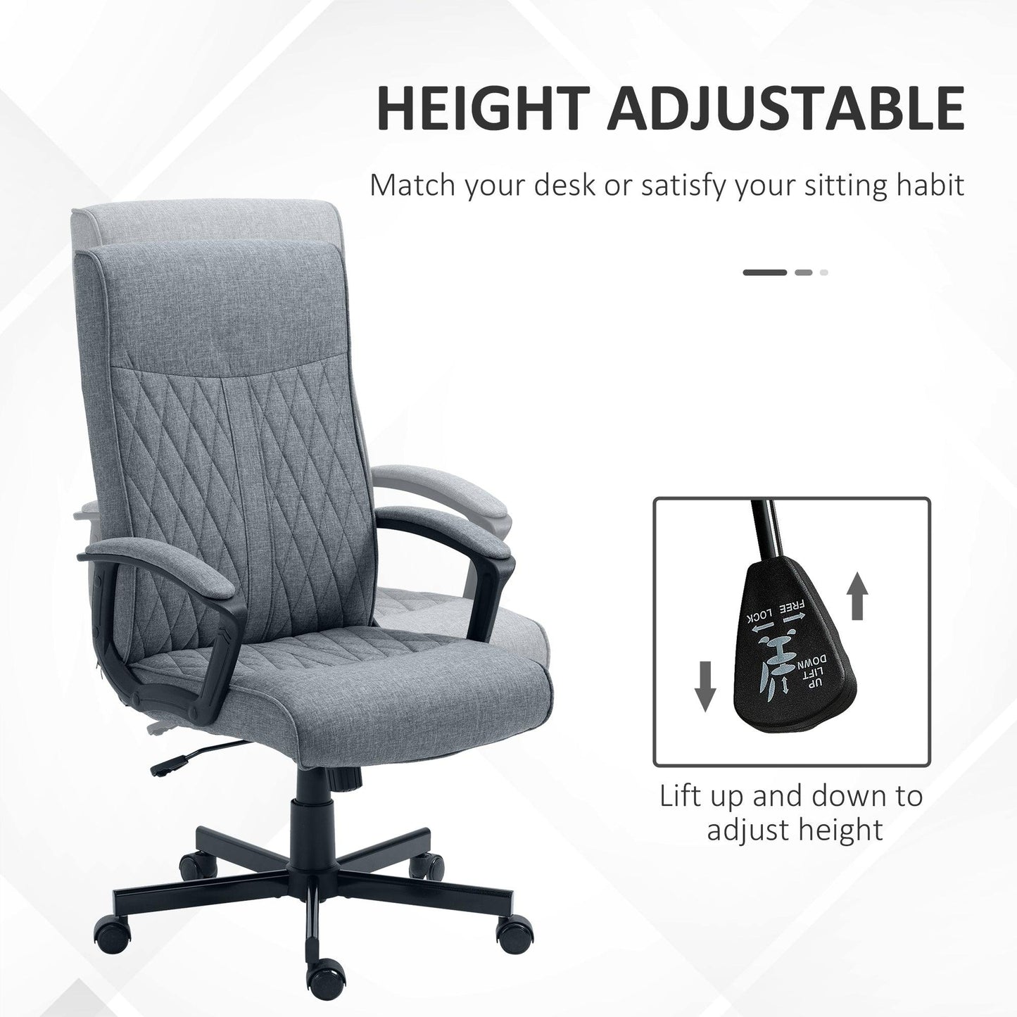 Vinsetto High-Back Office Chair, Dark Grey - ALL4U RETAILER LTD