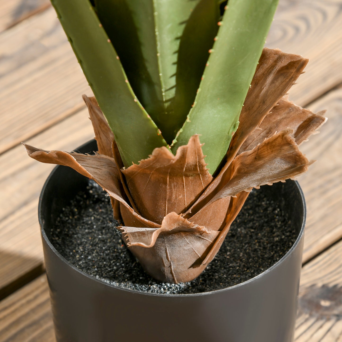 HOMCOM Agave Succulent Artificial Plant in Pot for Home Indoor Outdoor Decor 15x15x90cm Green