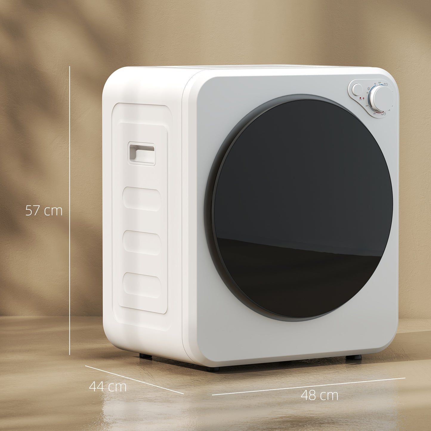 HOMCOM 4Kg Front Load Portable Laundry Dryer With Two Power Modes 400W 800W White