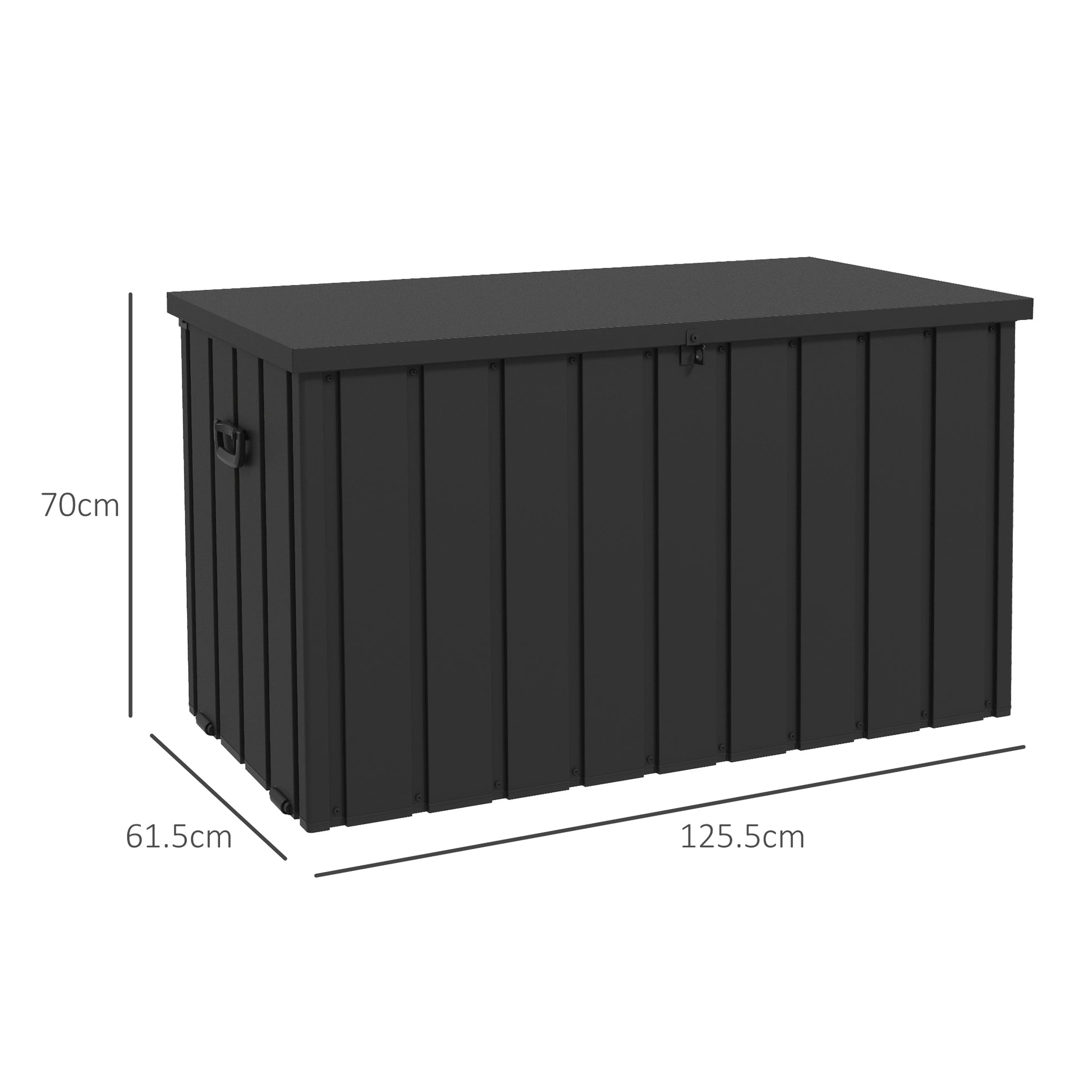 Outsunny Heavy-Duty Dark Grey Galvanised Steel Garden Storage Box with Wheels - 450L Capacity - ALL4U RETAILER LTD