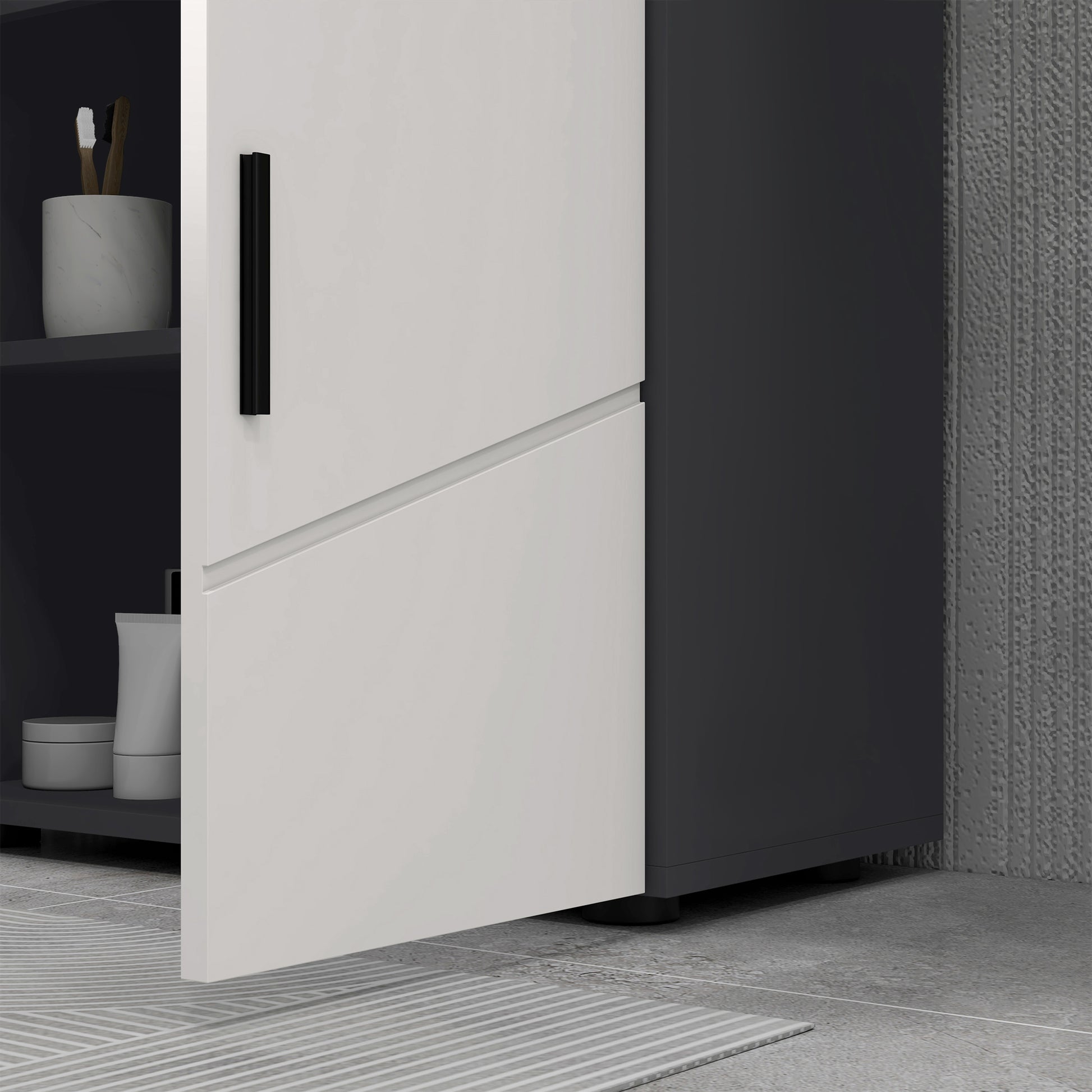 Kleankin Under Sink Cabinet Bathroom Vanity Unit Floor Basin Storage Cupboard Double Doors Shelf 60x30x60 cm Light Grey - ALL4U RETAILER LTD