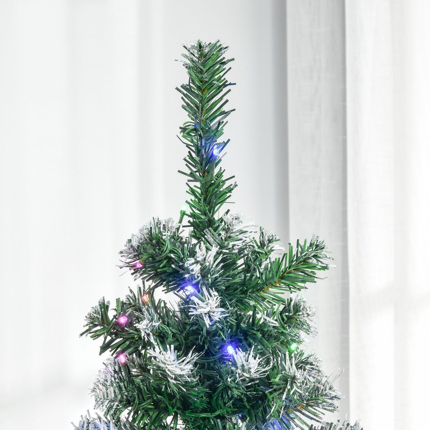 HOMCOM Lit Pencil Christmas Tree, Realistic Branches - ALL4U RETAILER LTD