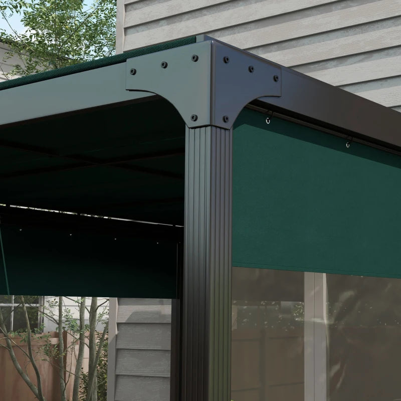 Outsunny 3x2m Side Panels with Large Window, for 3(m) Long Pergola, Green - ALL4U RETAILER LTD