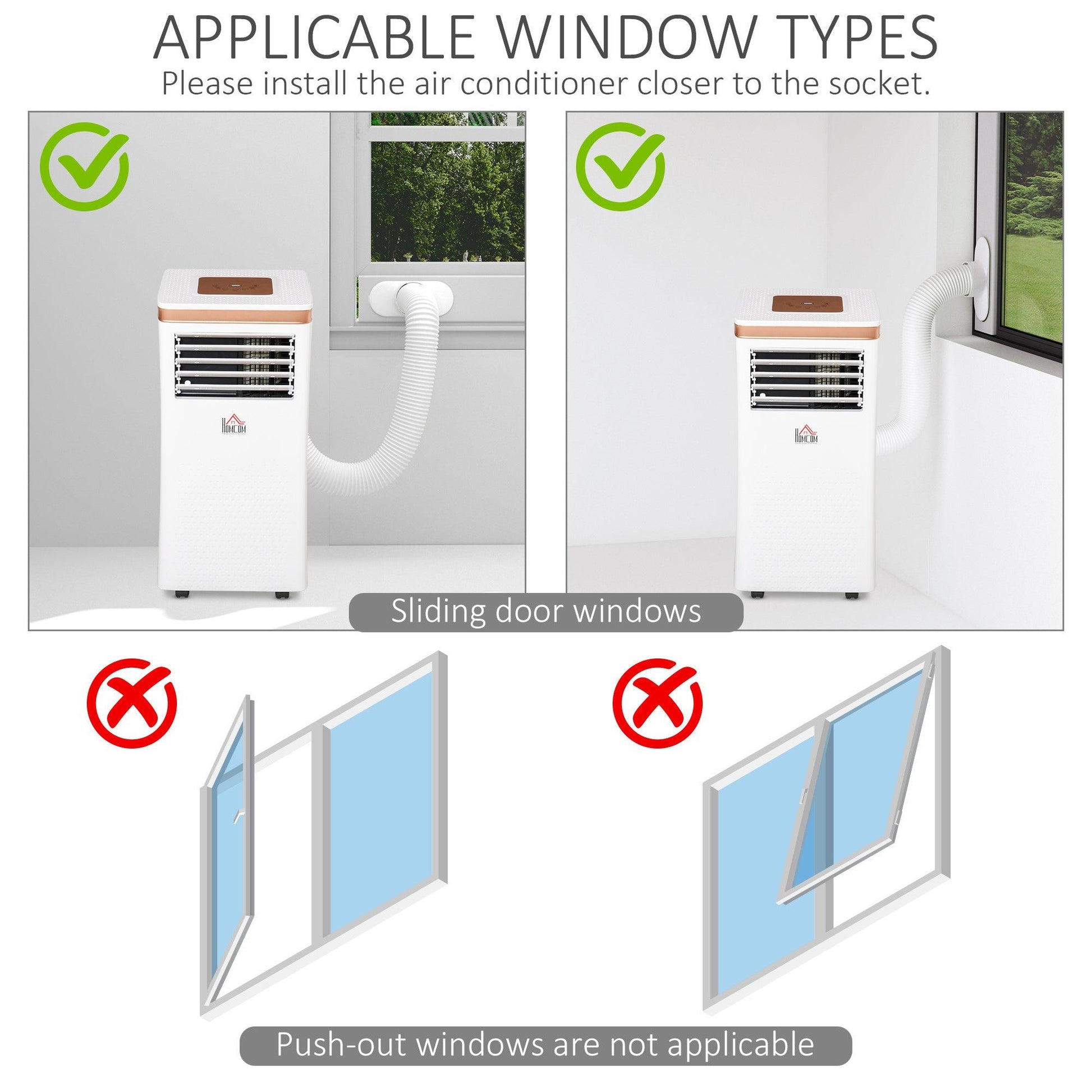 HOMCOM 9000 BTU AC Unit w/ Remote - Cooling Dehumidifying Ventilating - ALL4U RETAILER LTD