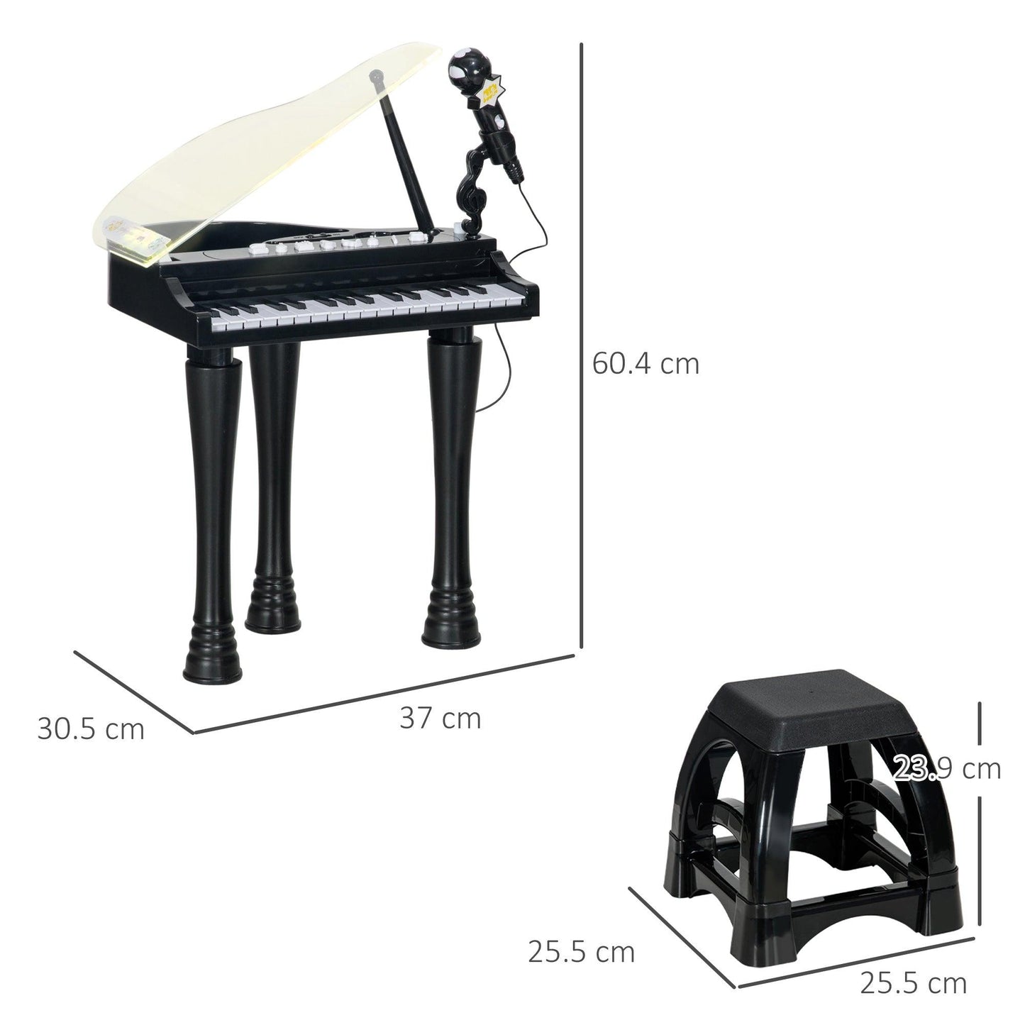 AIYAPLAY 32-Key Kids Piano Keyboard with Stool and Lights - ALL4U RETAILER LTD