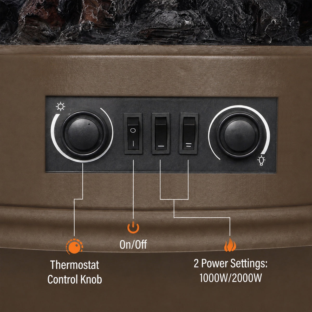 Homcom Electric Fireplace Stove 3 Sided Freestanding Heater with 3D Flame