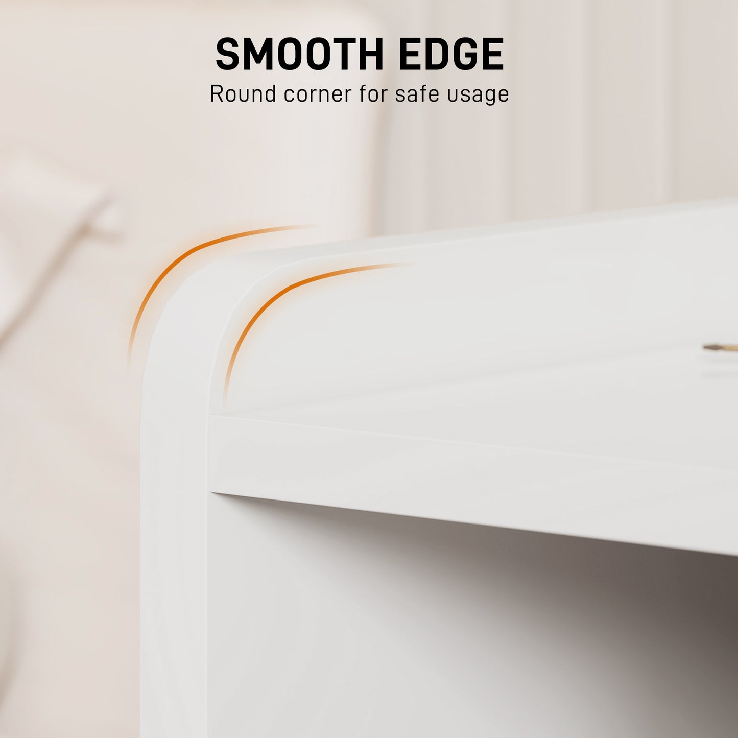 HOMCOM Bedside Table With 2 Drawers And Open Shelves For Alarm Clocks Books And Decor In High Gloss White