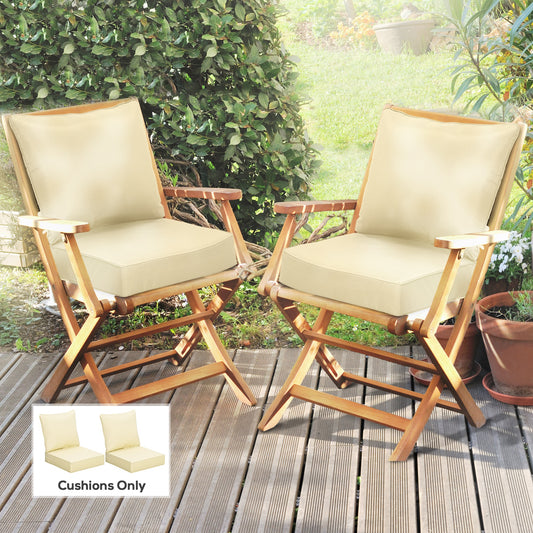 Outsunny 4 Piece Outdoor Seat and Back Cushion Set For Patio Deep Seating Chairs Replacement Cushions Beige