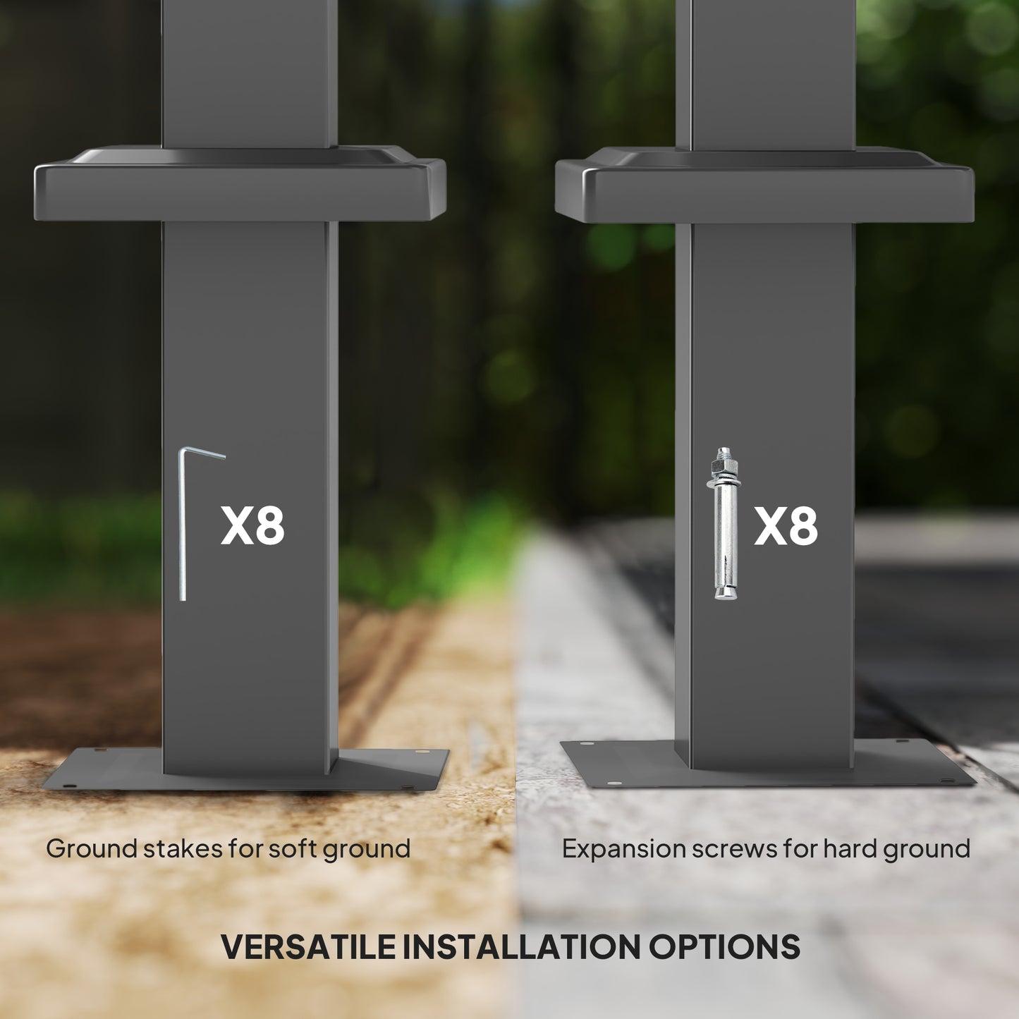 Outsunny 3 x 3m Retractable Roof Metal Pergola Grey With Adjustable Canopy For Shaded Garden Relaxation