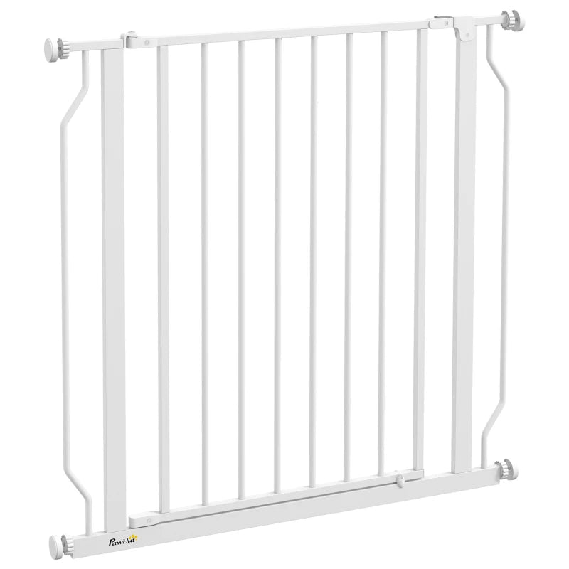 PawHut Extra Wide Dog Safety Gate with Door Pressure for Doorways, Hallways, Staircases - White, Expandable Pet Barrier - ALL4U RETAILER LTD