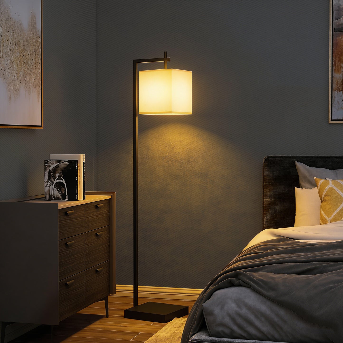 HOMCOM 66 Inch Floor Lamp With Adjustable Colour Temperatures And 10 Brightness Levels Remote And Foot Switch