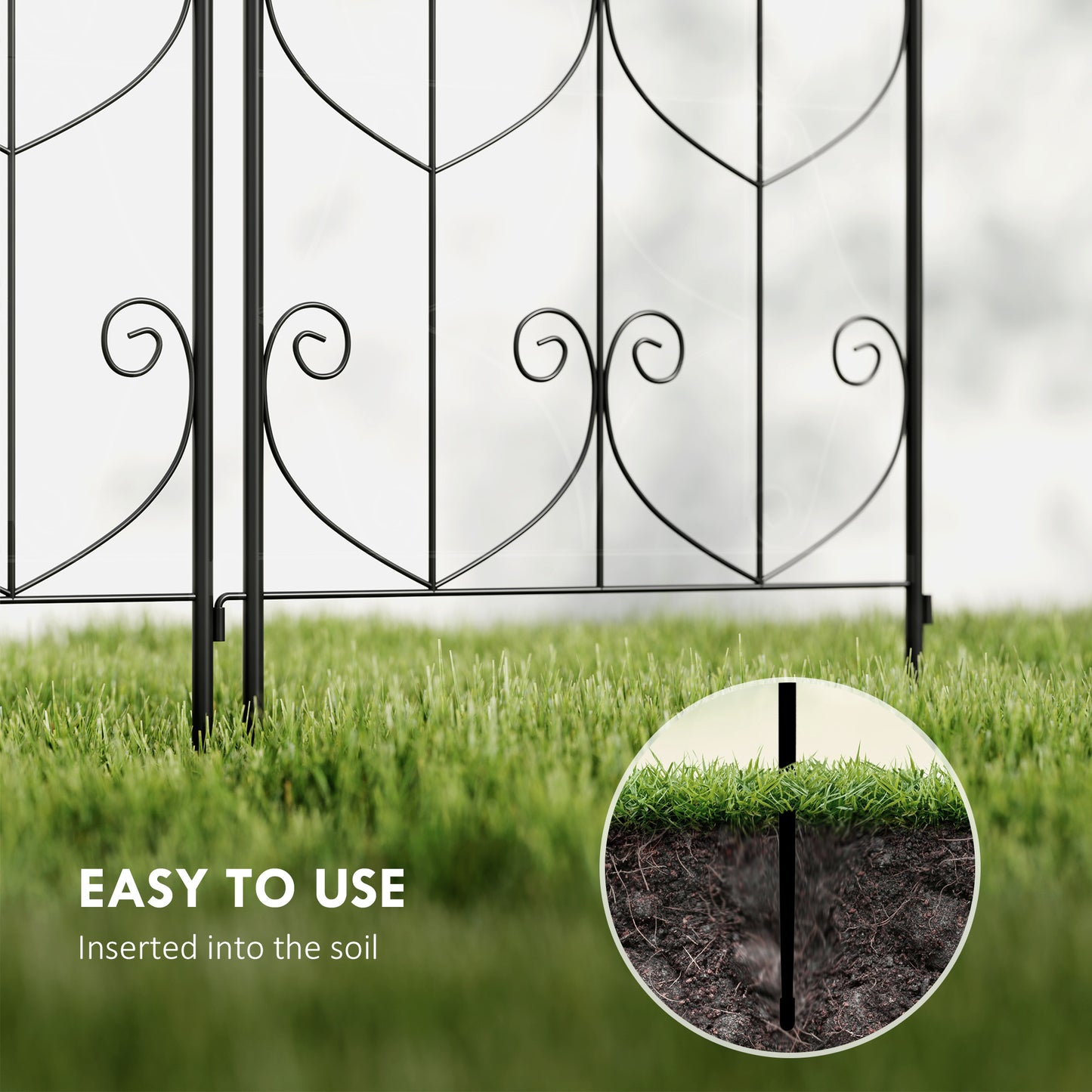 Outsunny Set Of 2 Garden Trellis Panels For Climbing Plants 180 X 50cm Weather Resistant Powder Coated Metal