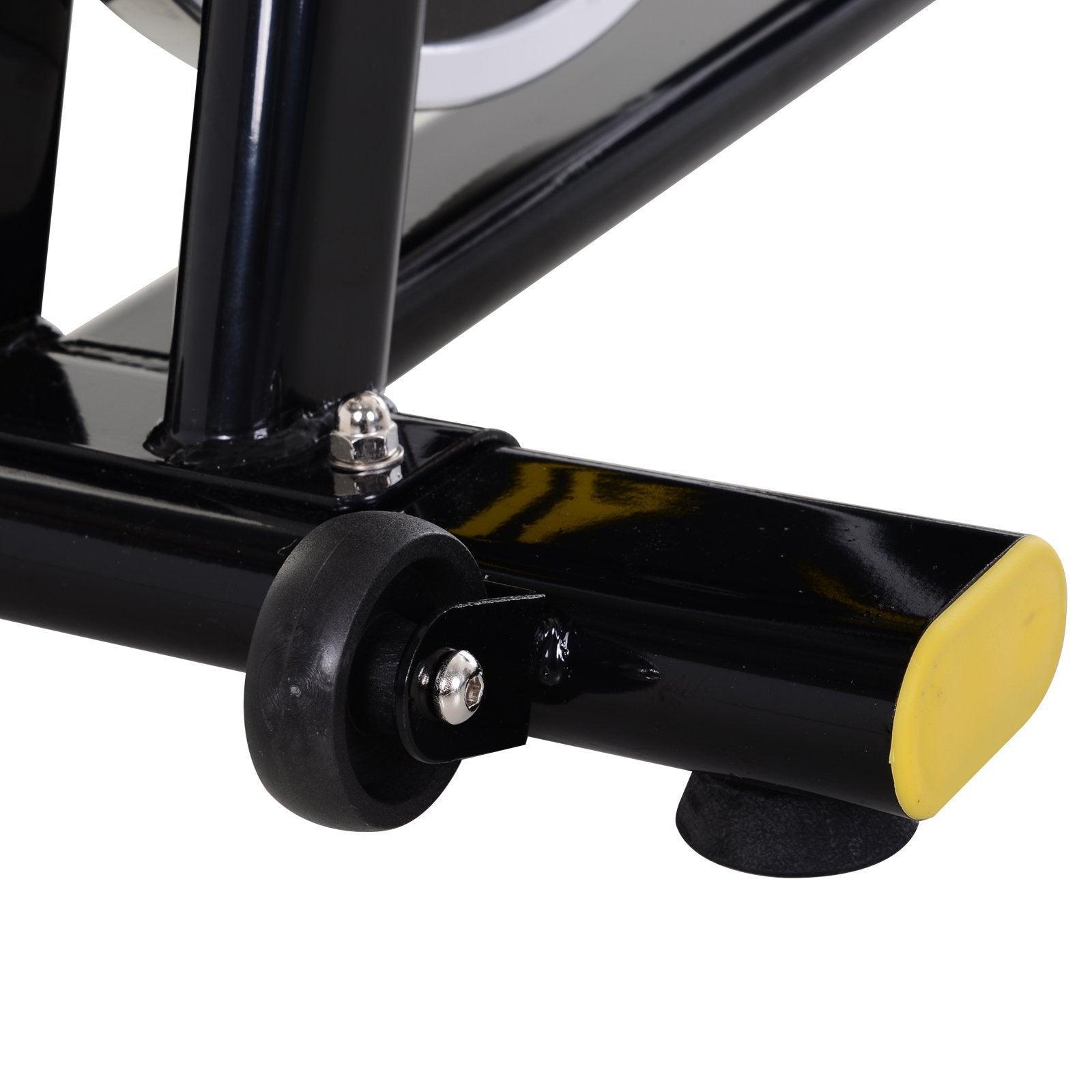 HOMCOM Steel Exercise Bike - Black/Yellow - ALL4U RETAILER LTD