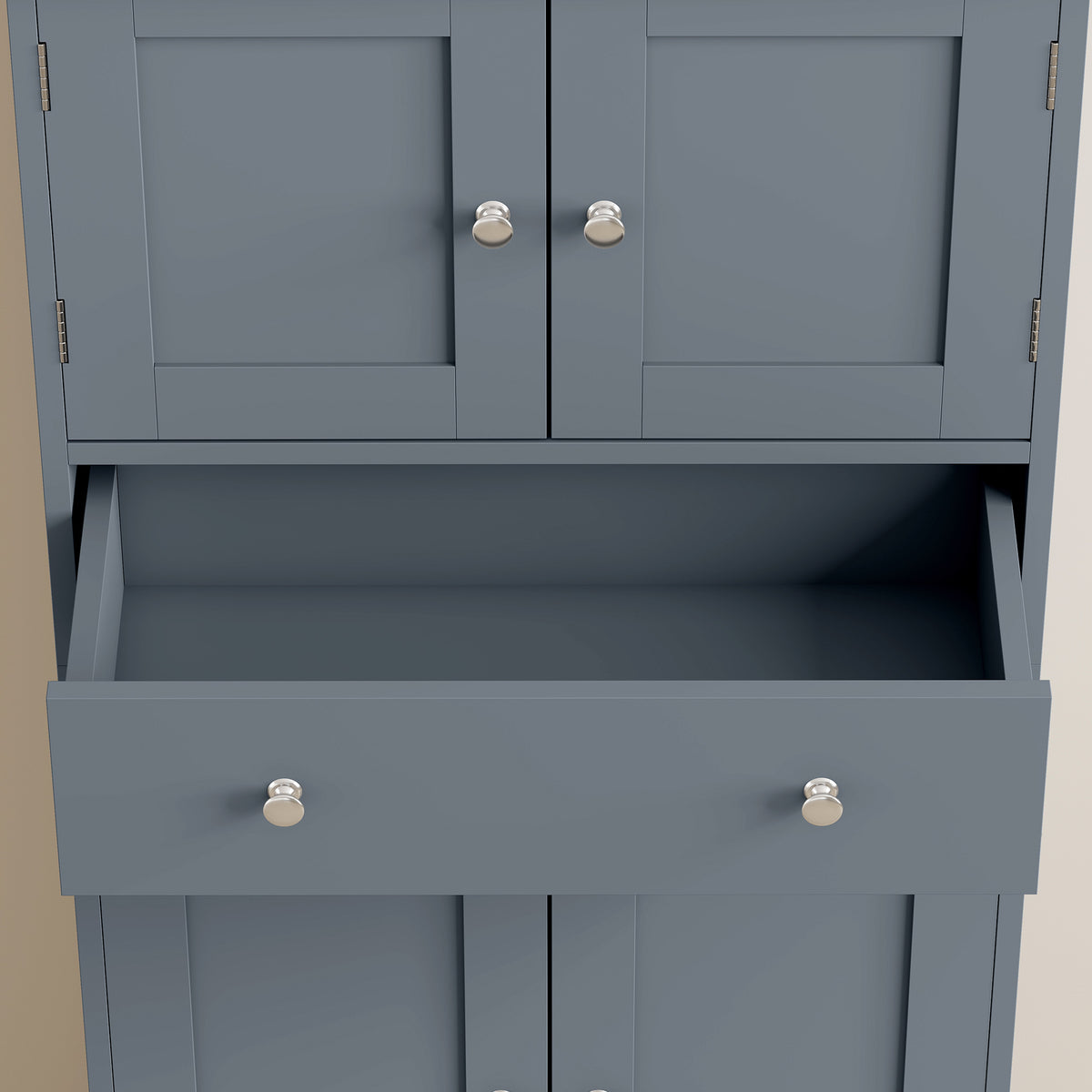 HOMCOM Grey Blue Freestanding Kitchen Cabinet With Doors Drawer And Shelves