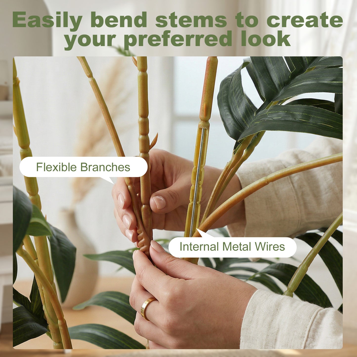 Homcom 120cm Tall Artificial Fern Topiary Tree In Cement Pot Realistic Faux Plant For Home Office Decor