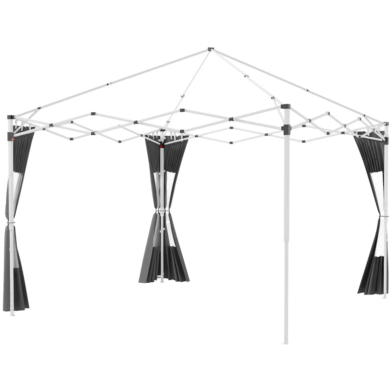 Outsunny Gazebo Side Panels - 2 Pack Replacement Sides for 3x3m or 3x6m Pop-Up Gazebo with Doors and Windows - Grey - ALL4U RETAILER LTD