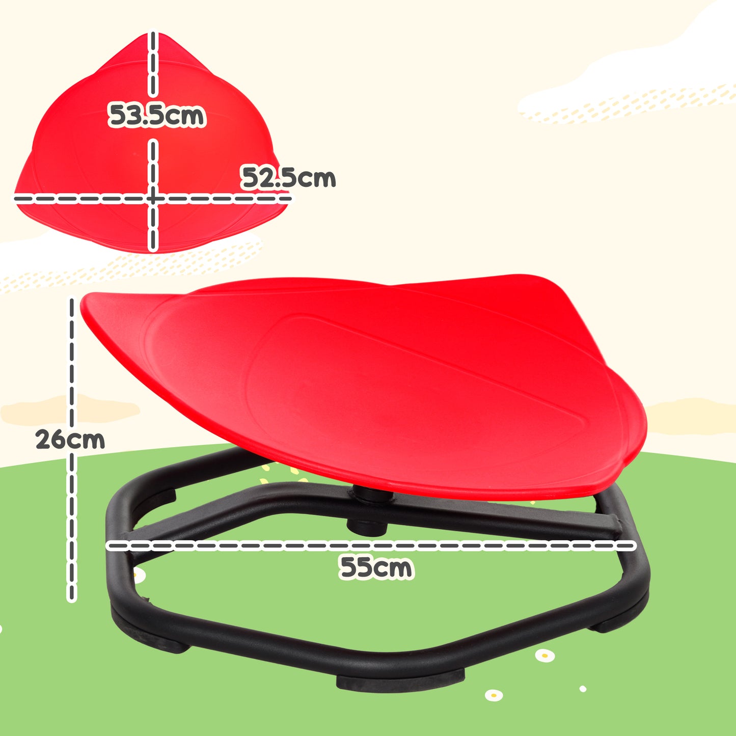 AIYAPLAY Sensory Spinning Chair For Kids Balance Coordination Non Slip Base PP Durable Toy Supports Up To 50kg