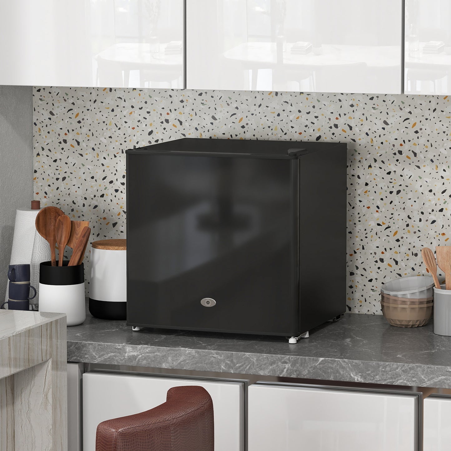 Homcom 35L Mini Freezer With 35 Liter Capacity, Temperature Range -24F To -14F, Black, Compact Countertop Freezer