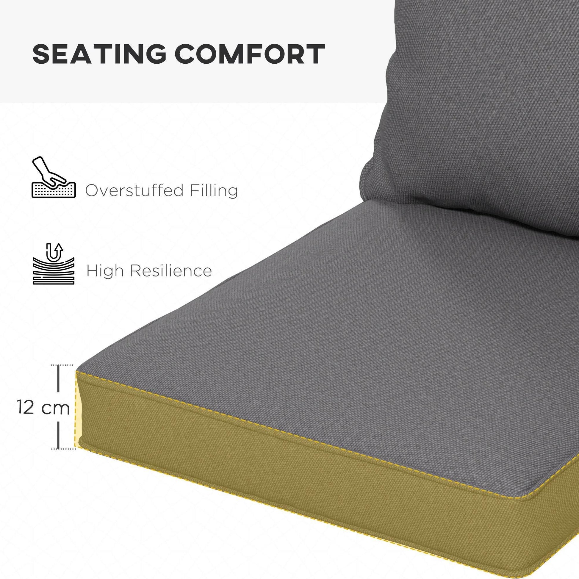 Outsunny Charcoal Grey Patio Chair Cushion Set - Premium Comfort for Indoor and Outdoor Use - ALL4U RETAILER LTD