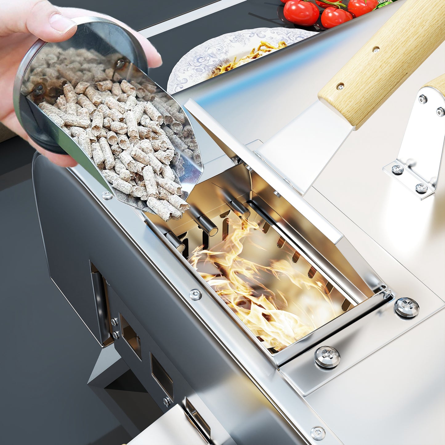 Outsunny Outdoor Pizza Oven Portable Wood Fired Oven With Stone And Peel 12 Inch Stainless Steel