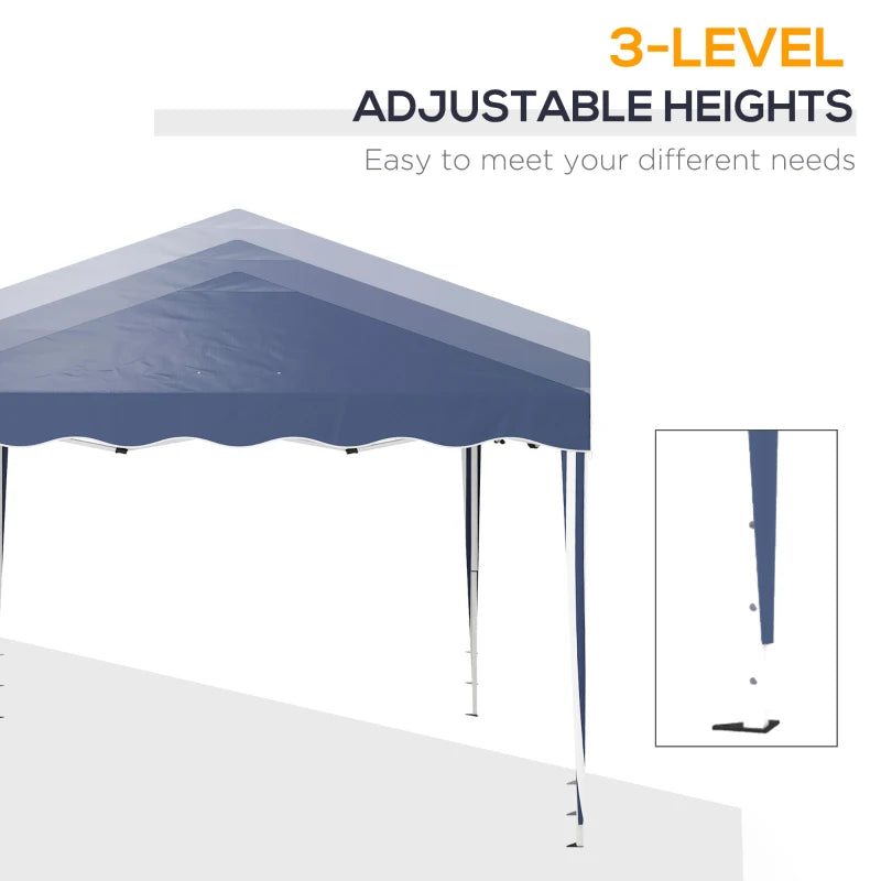 Outsunny Adjustable Height Pop-Up Gazebo - Blue, 3 x 3m with Carry Bag: Elevate Your Outdoor Events - ALL4U RETAILER LTD